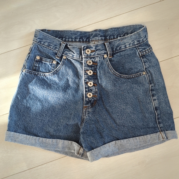 Vintage Button Fly Jean Shorts - Picture 1 of 9